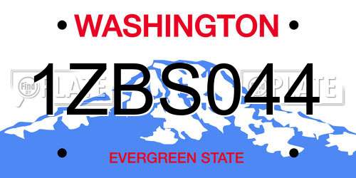 1ZBS044 Washington License Plate