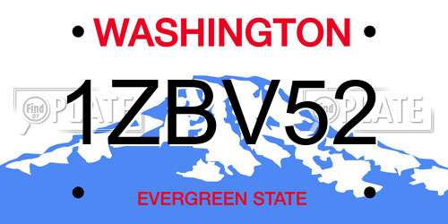 1ZBV52 Washington License Plate