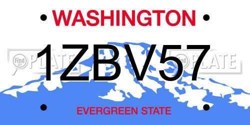 1ZBV57 Washington License Plate