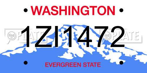 1ZI1472 Washington License Plate