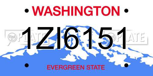 1ZI6151 Washington License Plate