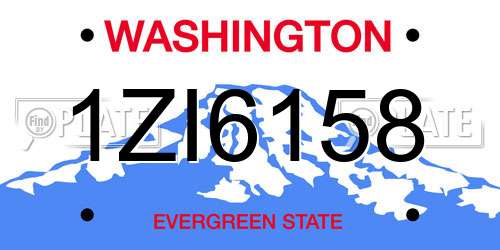 1ZI6158 Washington License Plate
