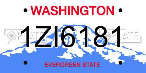 1ZI6181 Washington License Plate