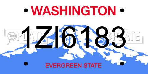 1ZI6183 Washington License Plate