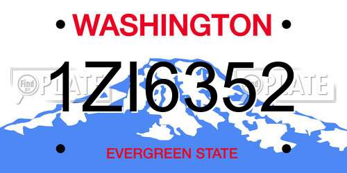 1ZI6352 Washington License Plate