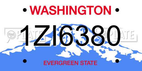 1ZI6380 Washington License Plate