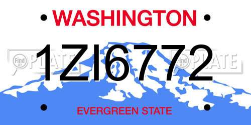 1ZI6772 Washington License Plate