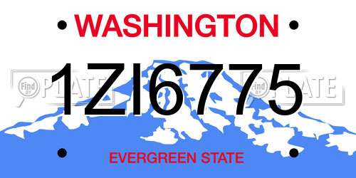 1ZI6775 Washington License Plate
