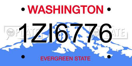 1ZI6776 Washington License Plate