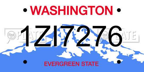 1ZI7276 Washington License Plate