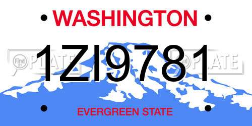 1ZI9781 Washington License Plate