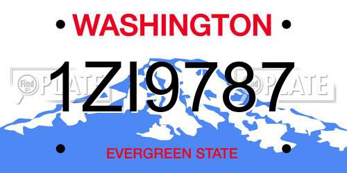 1ZI9787 Washington License Plate