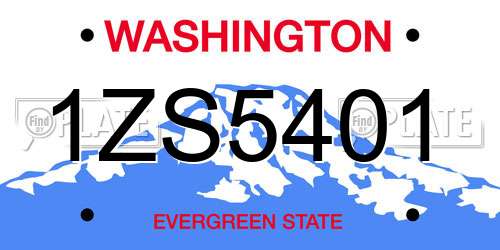 1ZS5401 Washington License Plate
