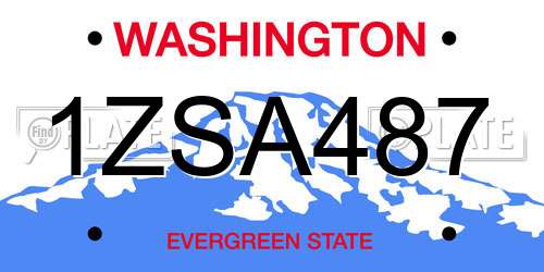 1ZSA487 Washington License Plate