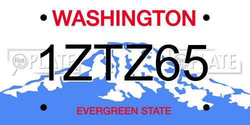 1ZTZ65 Washington License Plate