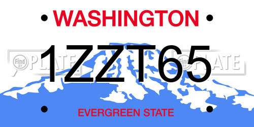 1ZZT65 Washington License Plate