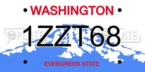 1ZZT68 Washington License Plate