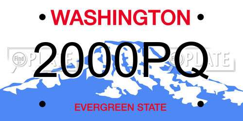 2000PQ Washington License Plate