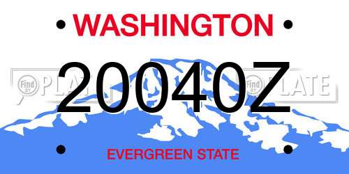 20040Z Washington License Plate