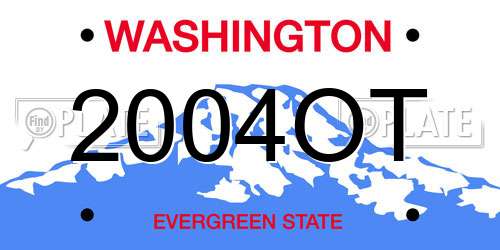 2004OT Washington License Plate