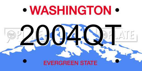 2004QT Washington License Plate