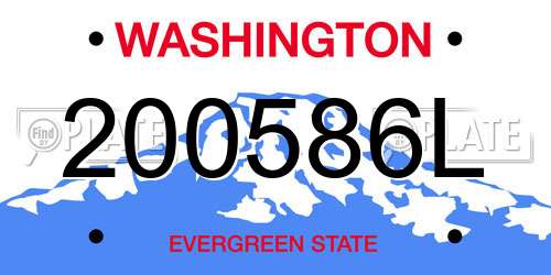 200586L Washington License Plate