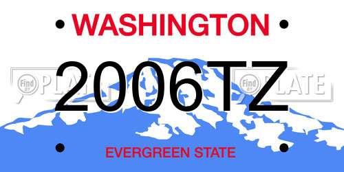 2006TZ Washington License Plate