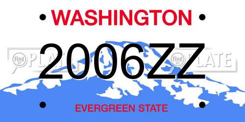 2006ZZ Washington License Plate