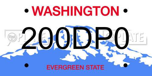 200DP0 Washington License Plate