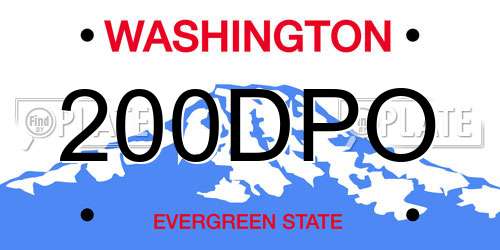 200DPO Washington License Plate