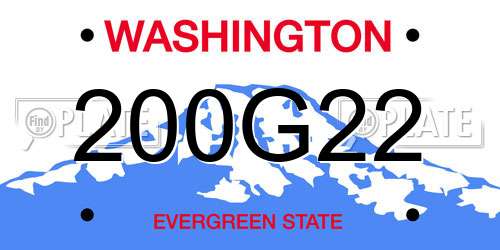 200G22 Washington License Plate