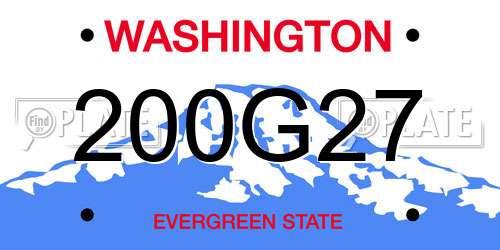 200G27 Washington License Plate