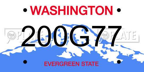 200G77 Washington License Plate