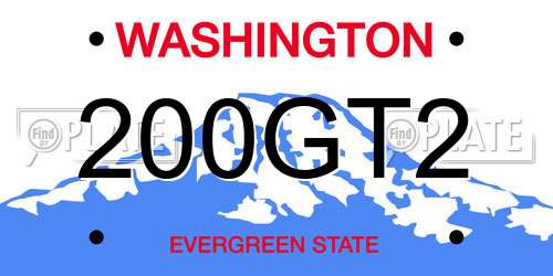200GT2 Washington License Plate