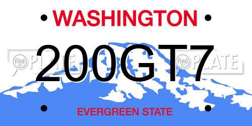 200GT7 Washington License Plate