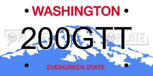 200GTT Washington License Plate