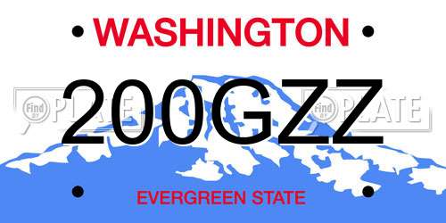 200GZZ Washington License Plate
