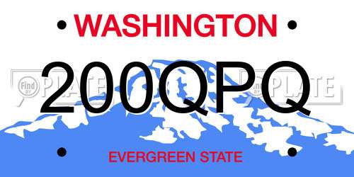 200QPQ Washington License Plate