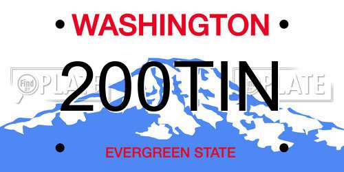 200TIN Washington License Plate