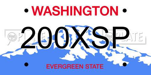 200XSP Washington License Plate