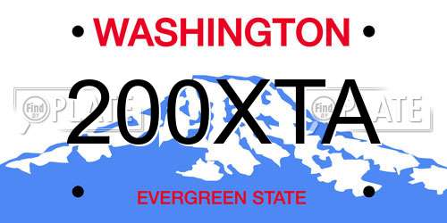 200XTA Washington License Plate
