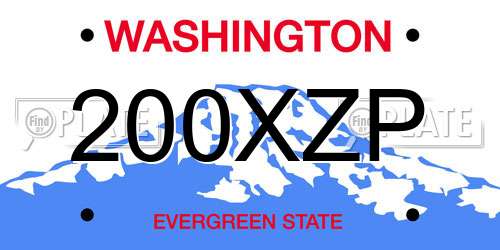 200XZP Washington License Plate