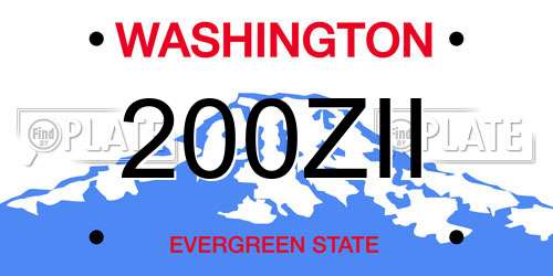 200ZII Washington License Plate