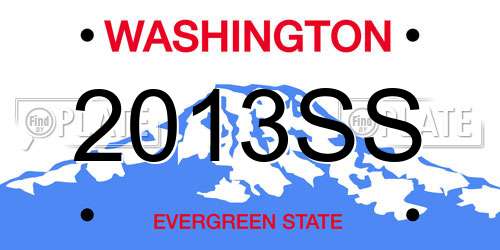 2013SS Washington License Plate