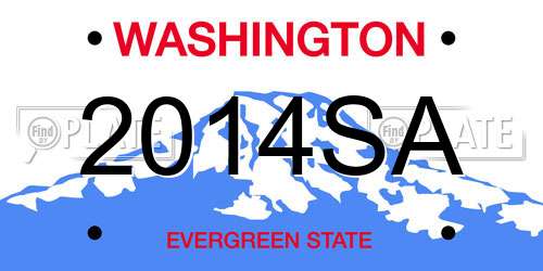 2014SA Washington License Plate