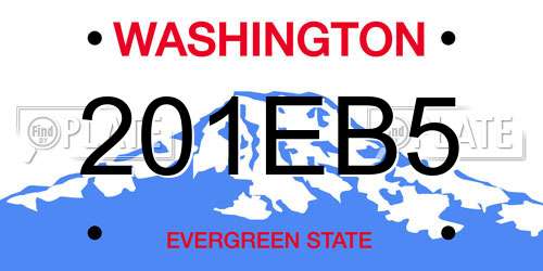 201EB5 Washington License Plate