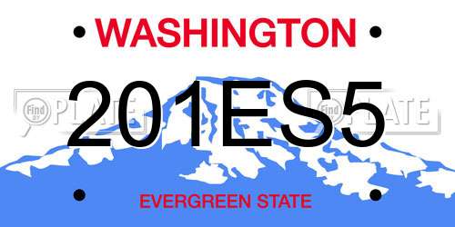 201ES5 Washington License Plate