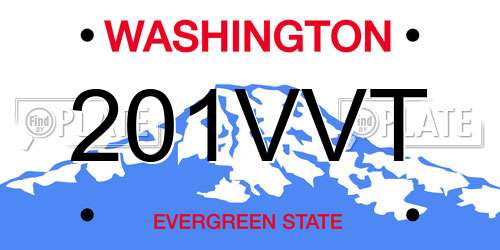 201VVT Washington License Plate