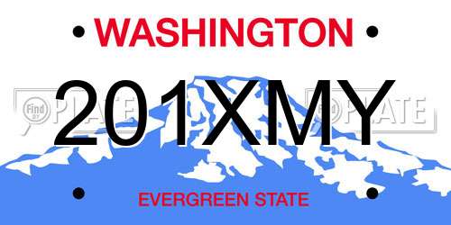 201XMY Washington License Plate