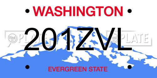 201ZVL Washington License Plate
